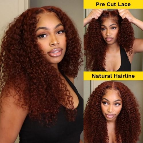 33b curly pre cut lace wig