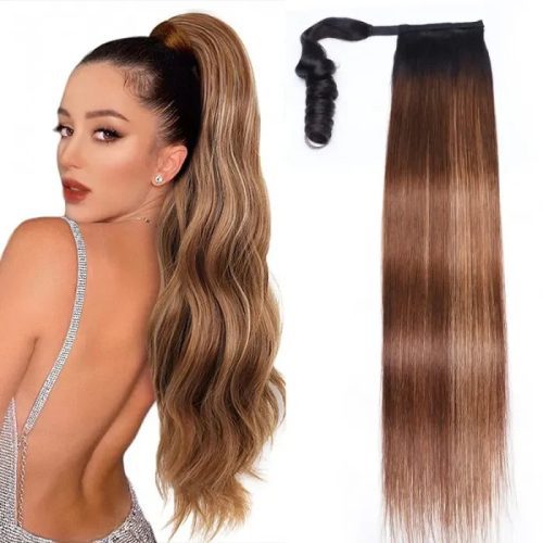 Klaiyi1B412BrownOmbreClipinStraightPonytailsHairExtensionsWrapAroundPonytailBraids 1 1024x c1fa8ff1 054a 43d1 938d 3a3ad54cc7da