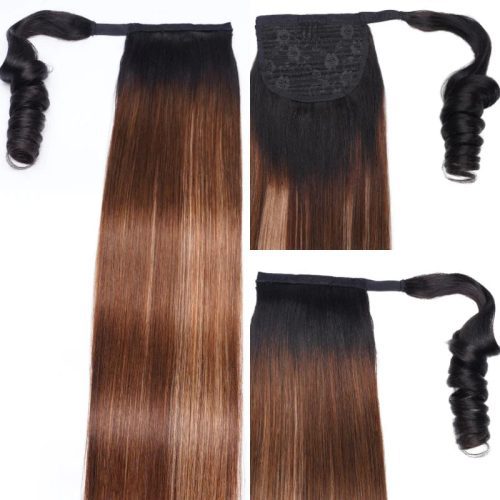 Klaiyi1B412BrownOmbreClipinStraightPonytailsHairExtensionsWrapAroundPonytailBraids 2 1024x c4edfba1 3e53 42d5 a9a1 9bb73b3f68c3