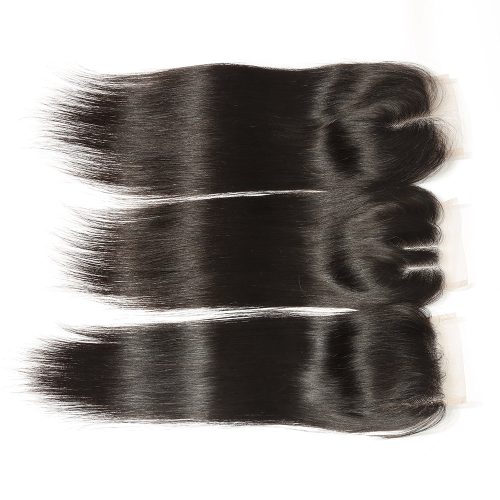 PERUVIAN STRAIGHT HAIR 4 BUNDLES WITH LACE CLOSURE 4