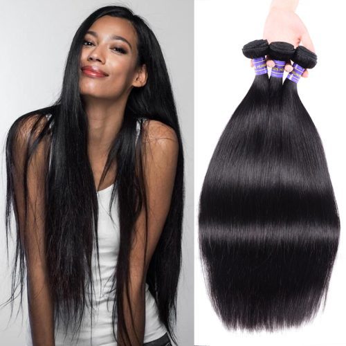 Flash Sale Sunber Hair Affordable Remy Human Hair Peruvian Straight Hair Bundles 3 Bundles 100% Unprocessed Human Hair Weave