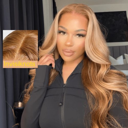 Body Wave Bye Bye Knots Honey Blonde Highlight wig