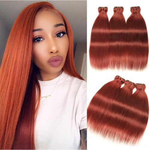 Flash Sale Sunber #33 Auburn Brown Straight Hair Bundles 3 Pcs Human Hair Weave For Clearance Sale-model