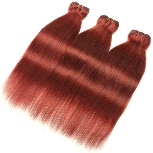 sunber Auburn Brown human hair weave 33 straight hair bundles side show