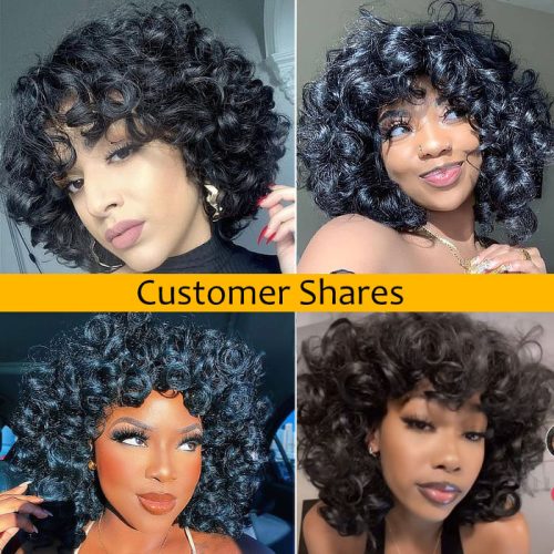 sunber hair short bouncy rose curly wig with bangs glueless human hair wig customer share 7d356fdf 4851 4ef2 8e47 a7fa4c5809bc