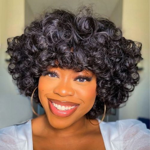 sunber hair short bouncy rose curly wig with bangs glueless human hair wig model 3749ae3f bc6d 4c6c 984b 2bdb0f12e60c