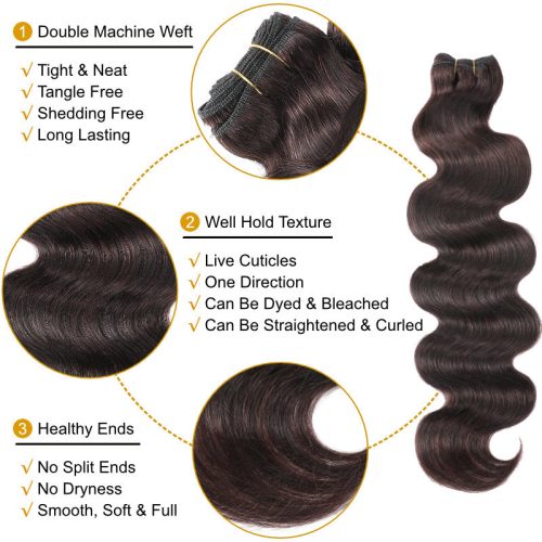 sunber human hair weave body wave hair bundles texture details